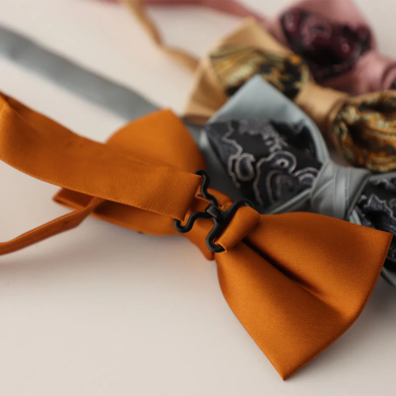 Paisley Adjustable Strap Two-Layer Satin Bow Tie - Image 4