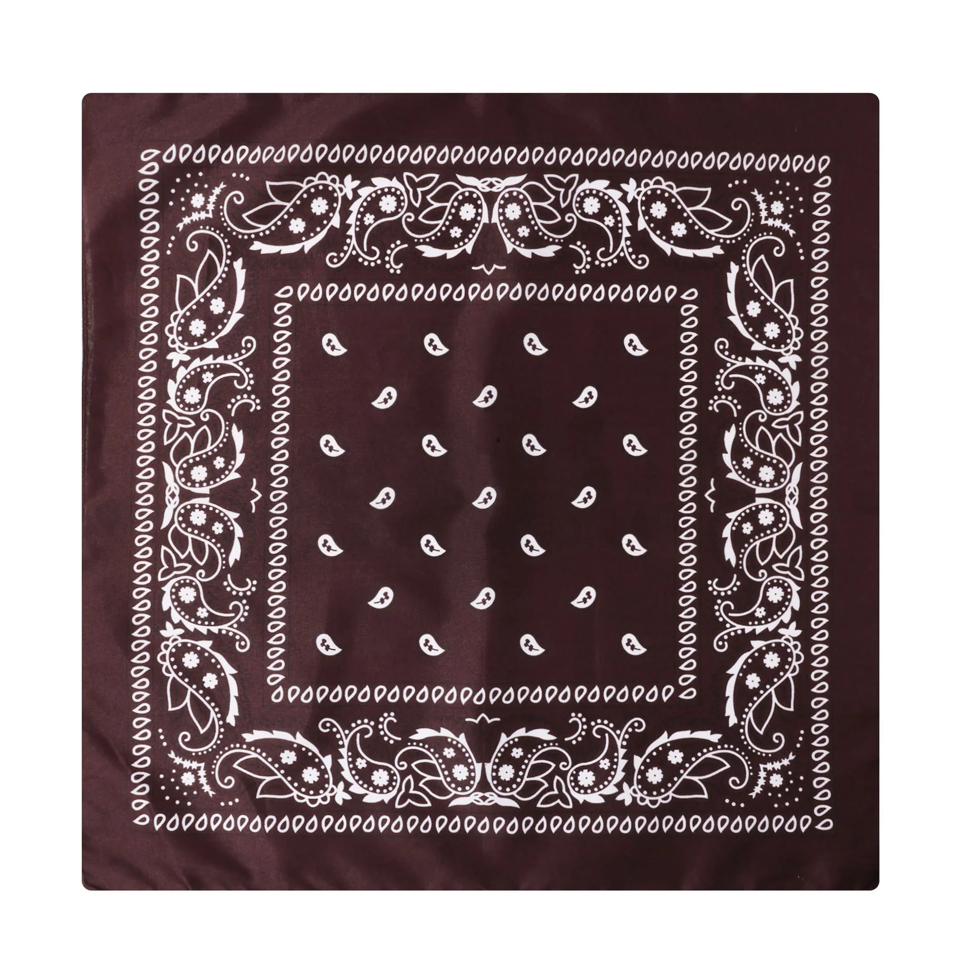 Paisley Cashew Print Pocket Square Brown Sailboat Buckle - Image 18