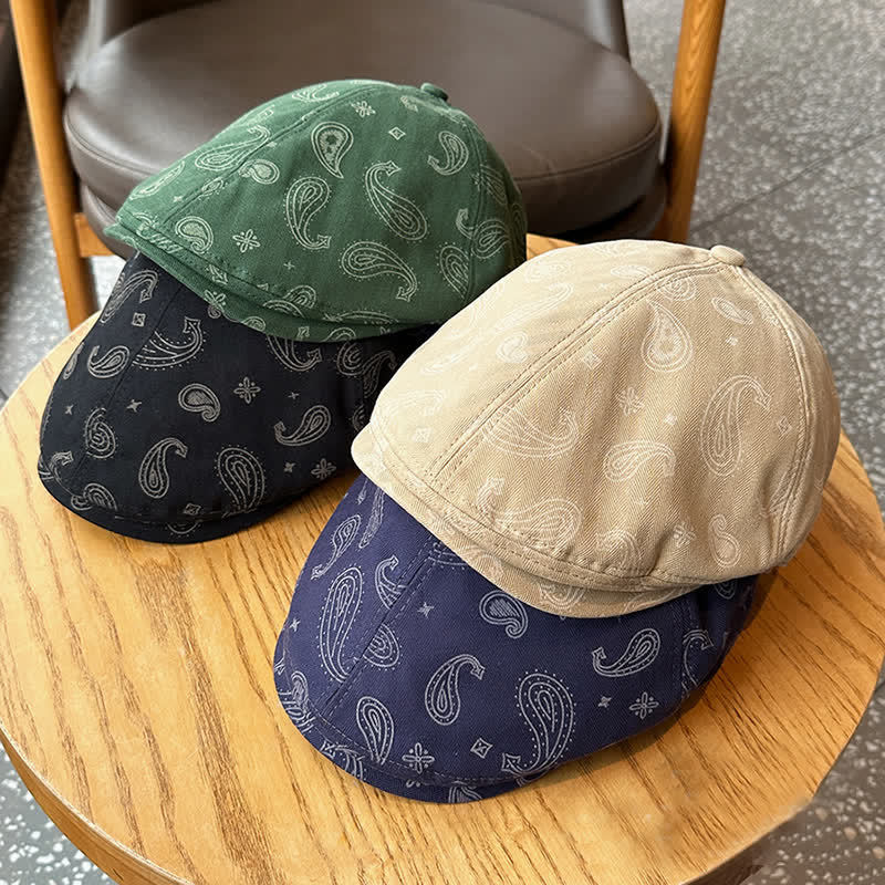 Paisley Print Floral Beret Hat - Image 2