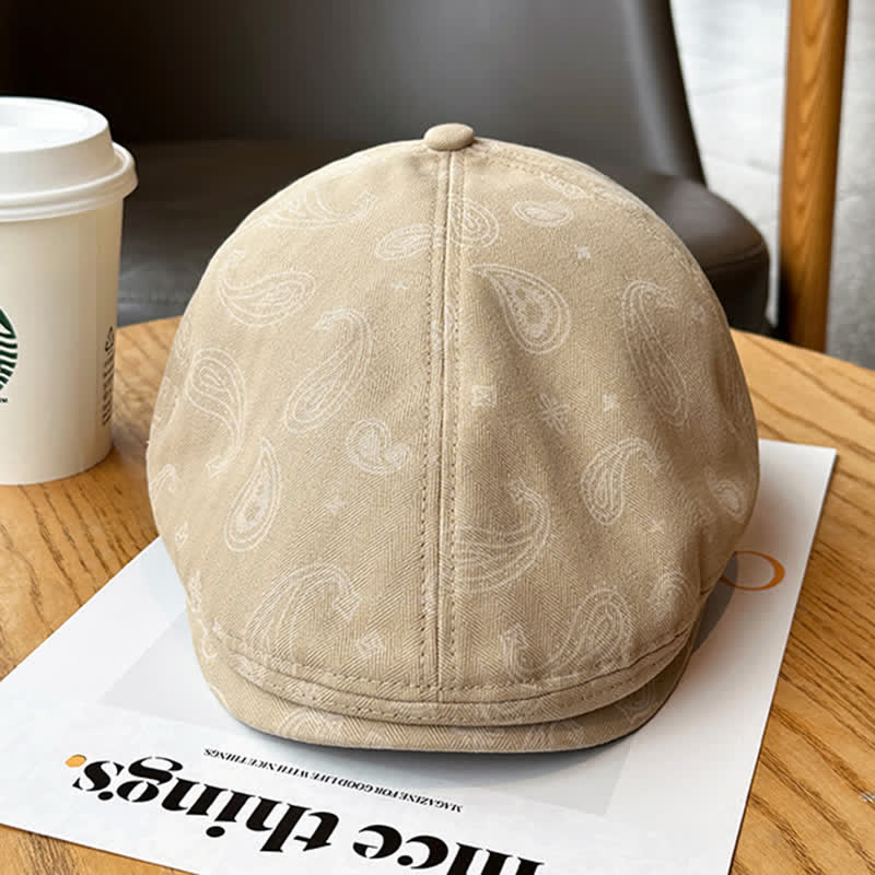 Paisley Print Floral Beret Hat - Image 4