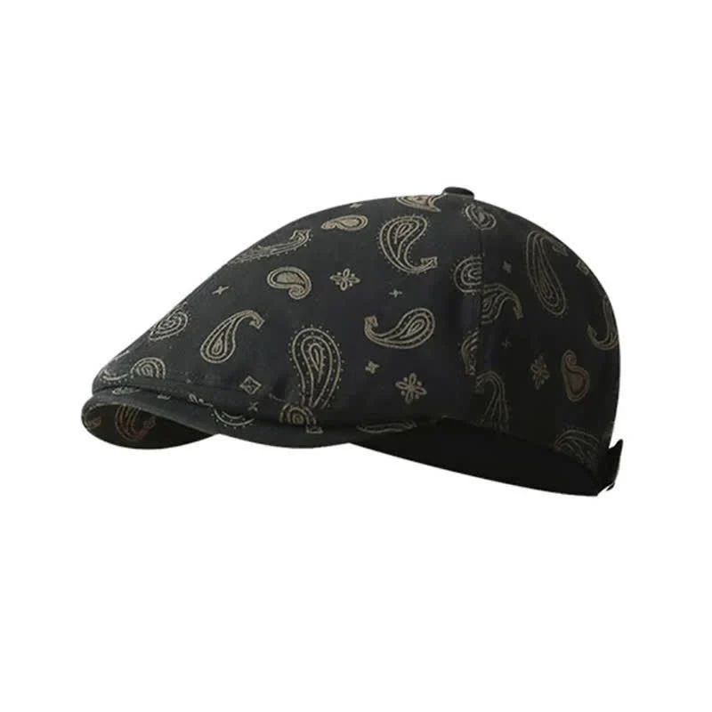 Paisley Print Floral Beret Hat - Image 6
