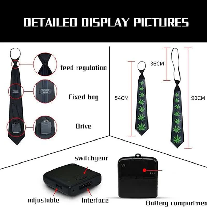 Party Voice Control Light Up Glow In Dark LED Necktie - Image 5