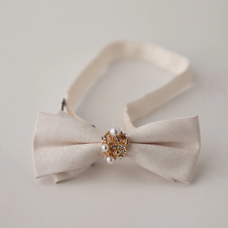 Pearl Jacquard Double Layer Adjustable Strap Bow Tie - Image 10
