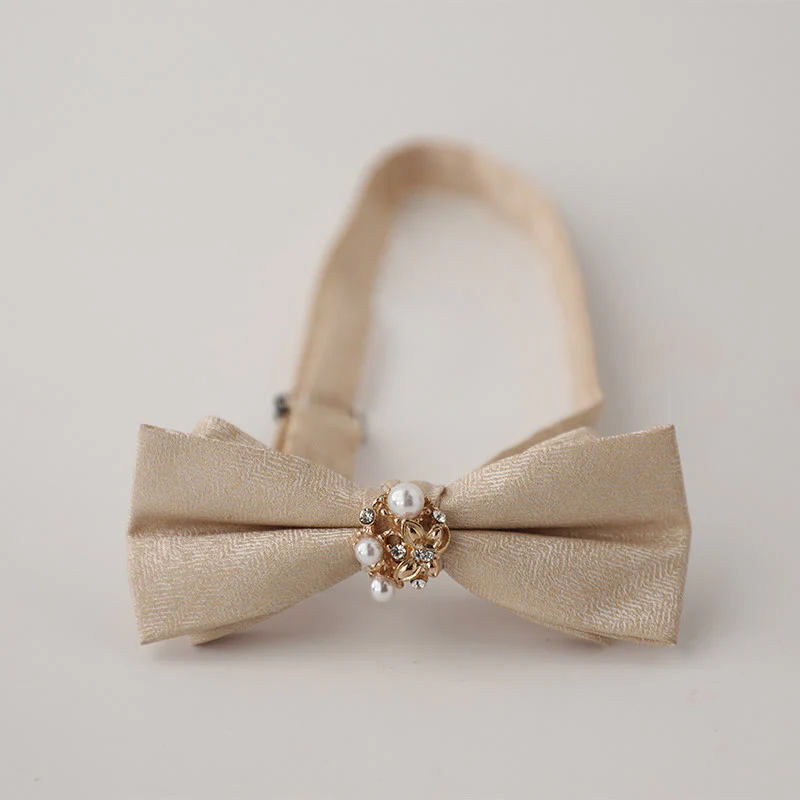 Pearl Jacquard Double Layer Adjustable Strap Bow Tie - Image 16