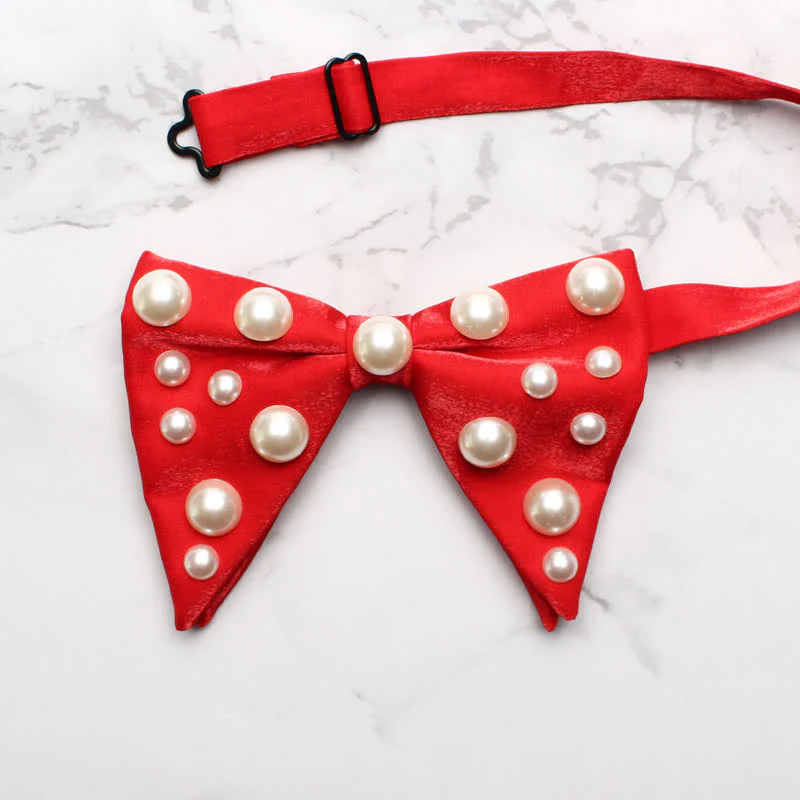 Pearls Bright Oversized Pointed Bow Tie - Image 3