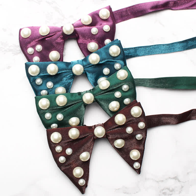 Pearls Bright Oversized Pointed Bow Tie - Image 6