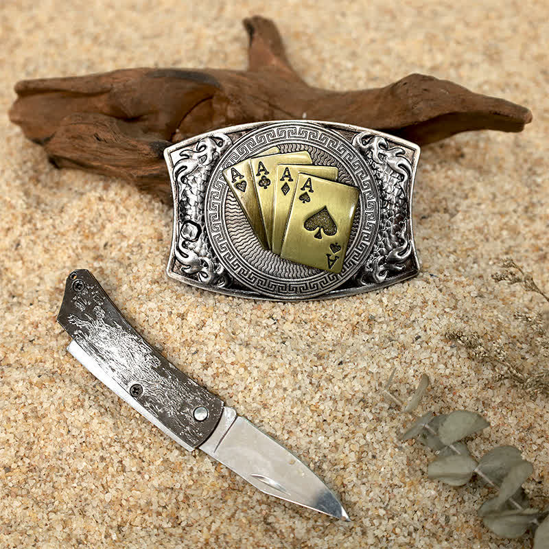 Personality DIY Hidden Folding Knife Leather Belt Buckles Bundle Set - Image 7