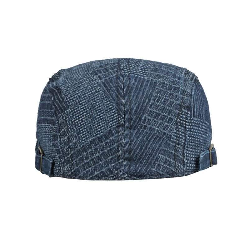 Personality Painter Washed Denim Beret Flat Cap - Image 7