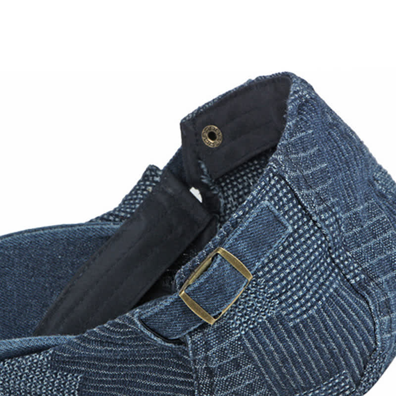 Personality Painter Washed Denim Beret Flat Cap - Image 9