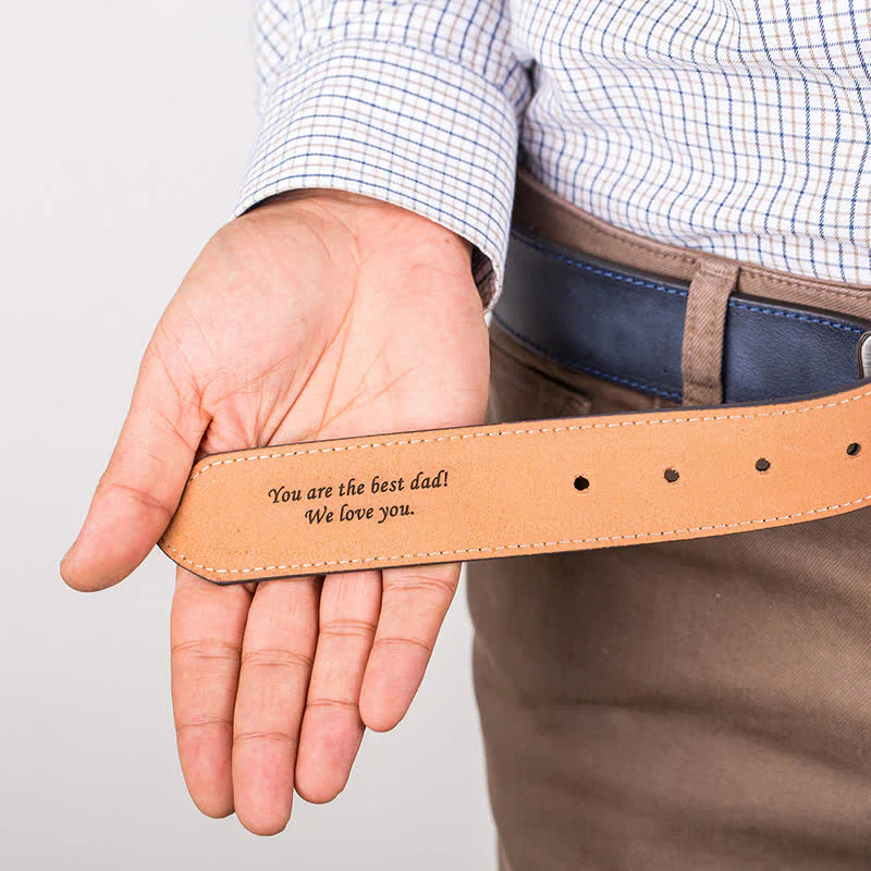 Personalized Custom Name Text Engraved Leather Belt - Image 6