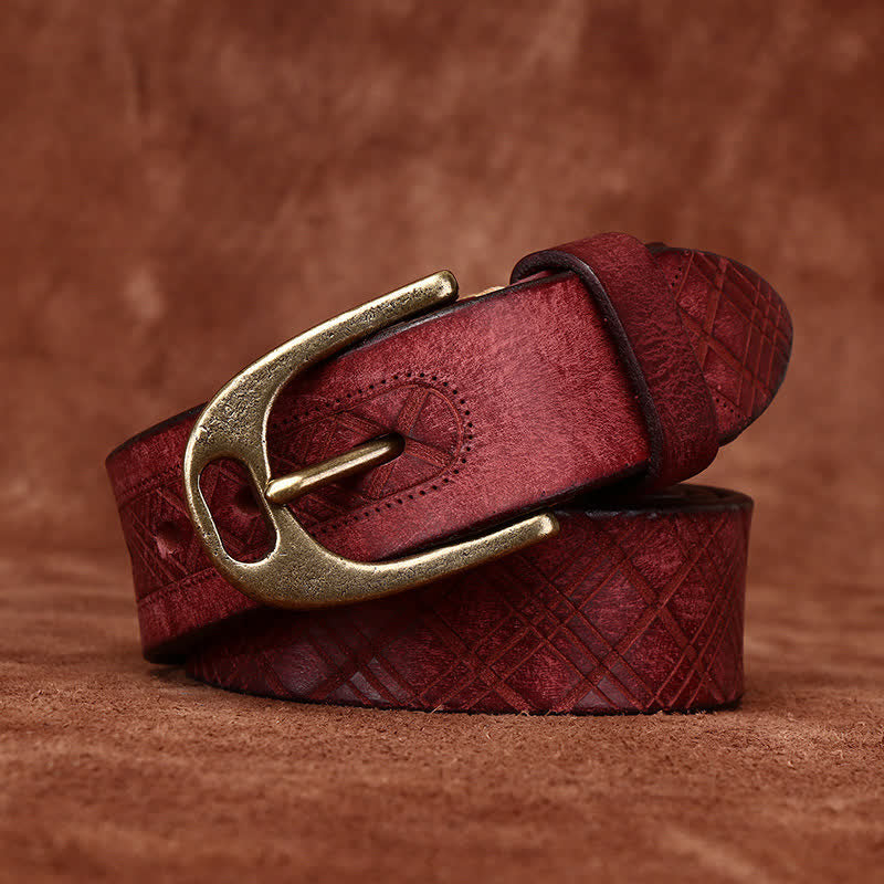 Personalized Diamond Embossed Thicken Leather Belt - Image 12