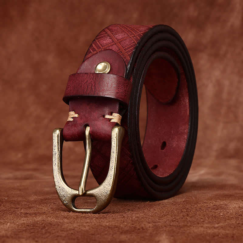 Personalized Diamond Embossed Thicken Leather Belt - Image 14
