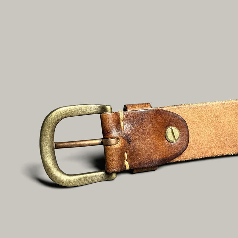 Personalized Distressed Plant Leaves Embossed Leather Belt - Image 9