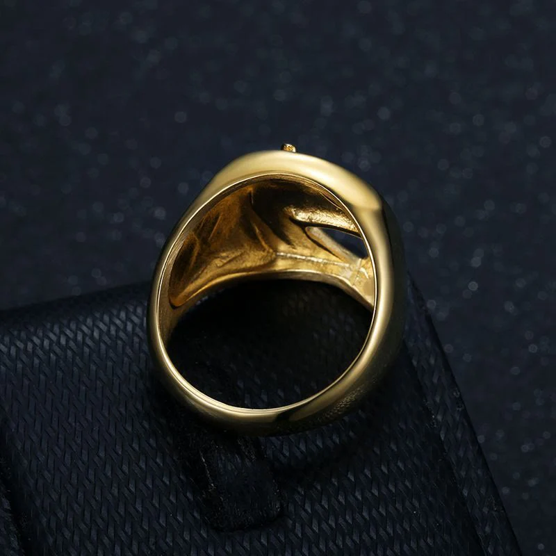 Personalized Golden Horse Head Western Style Ring - Image 3