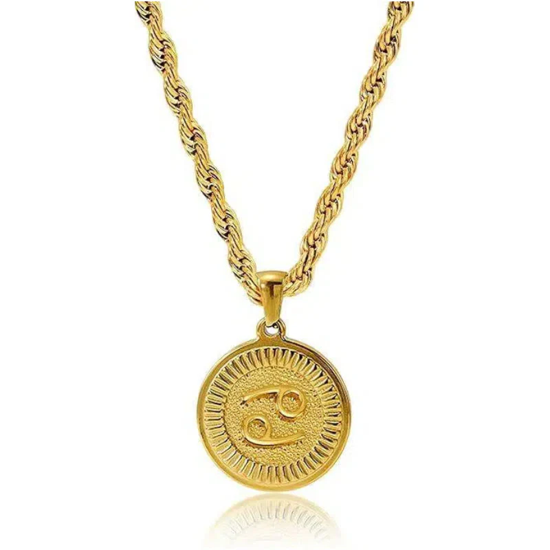 Personalized Zodiac Symbol Coin Pendant Necklace - Image 5