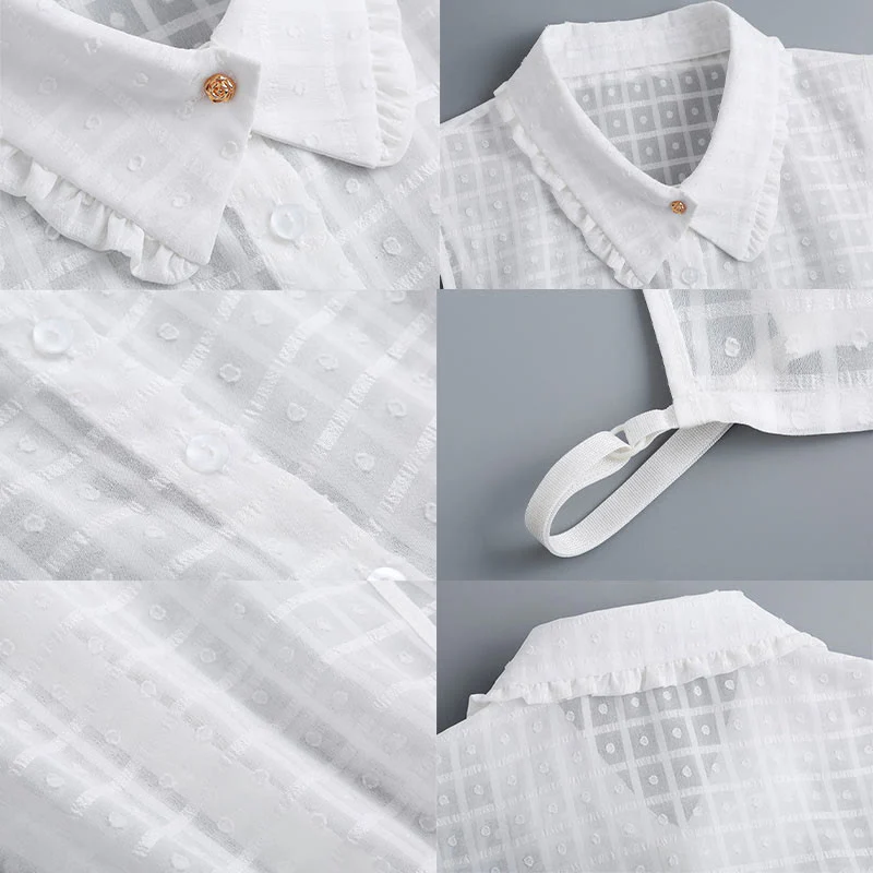Petal lattice False Collar Detachable Half Shirt Blouse - Image 13