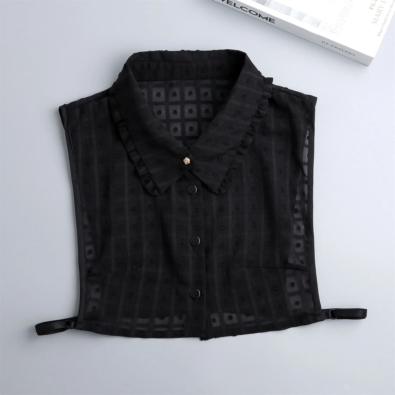 Petal lattice False Collar Detachable Half Shirt Blouse - Image 15