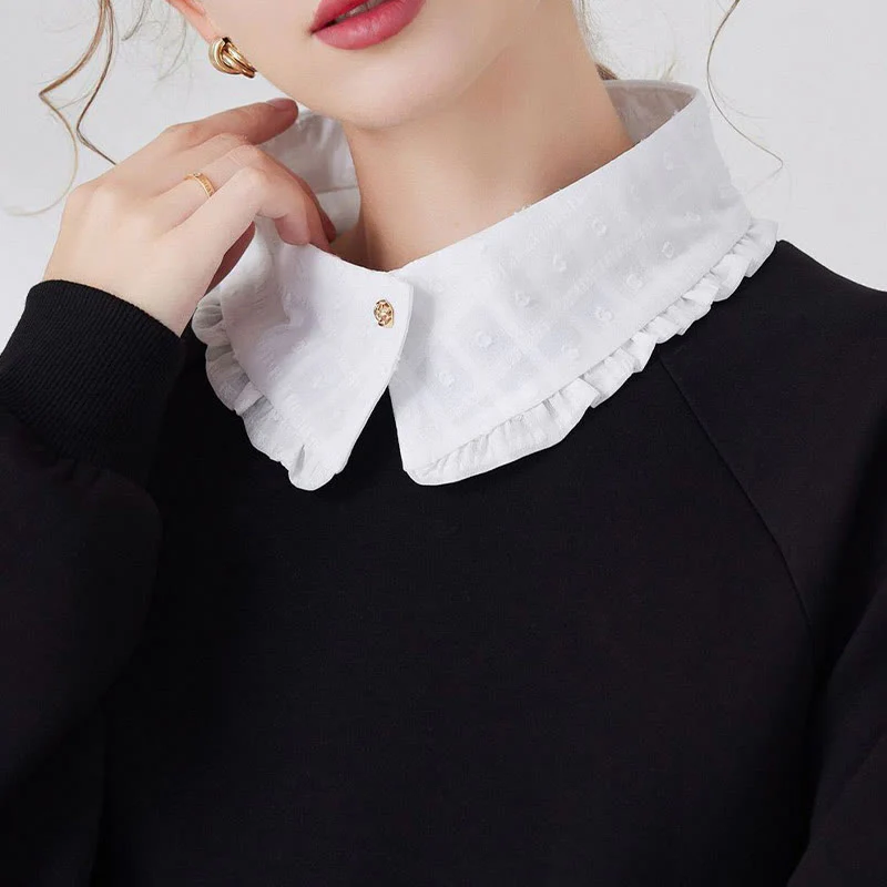 Petal lattice False Collar Detachable Half Shirt Blouse - Image 2