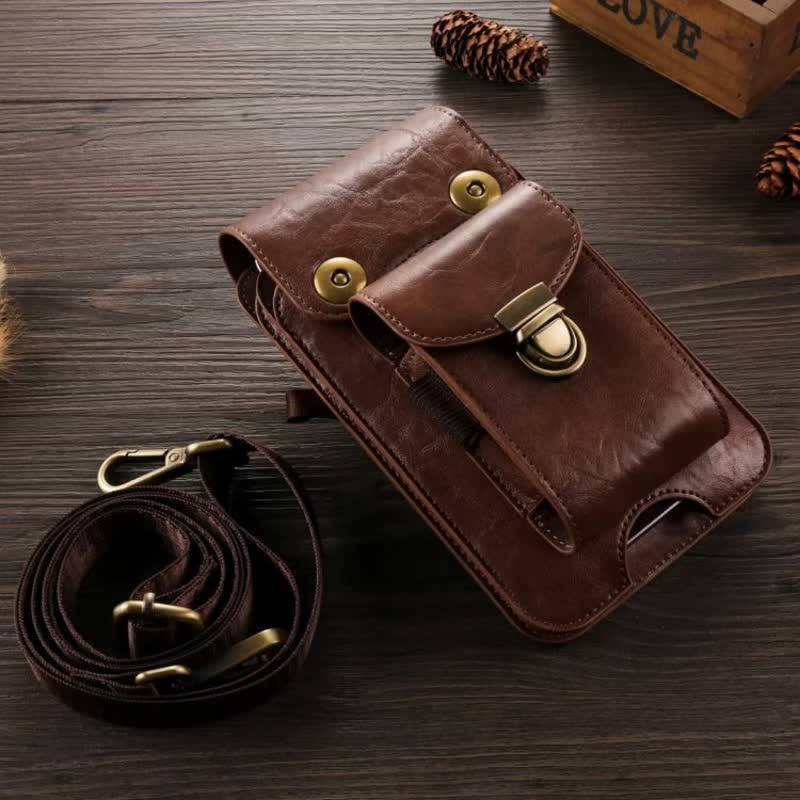 Phone Holster Crossbody Leather Belt Bag - Image 16