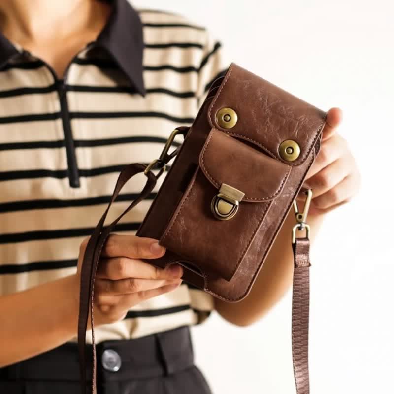 Phone Holster Crossbody Leather Belt Bag - Image 17