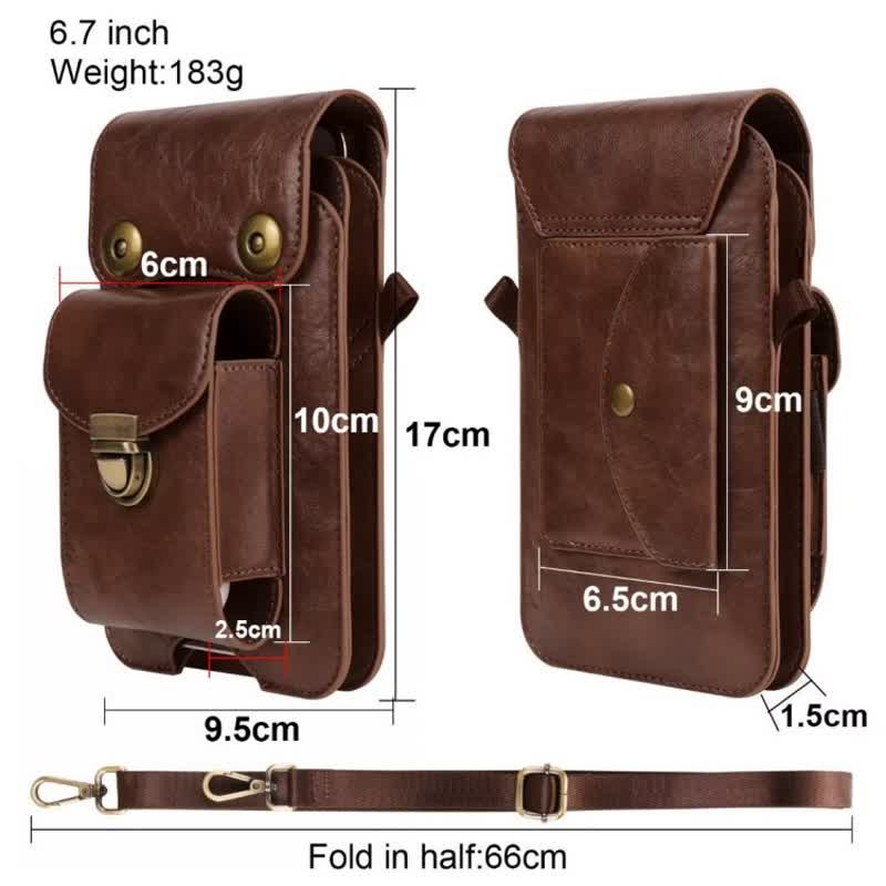 Phone Holster Crossbody Leather Belt Bag - Image 18