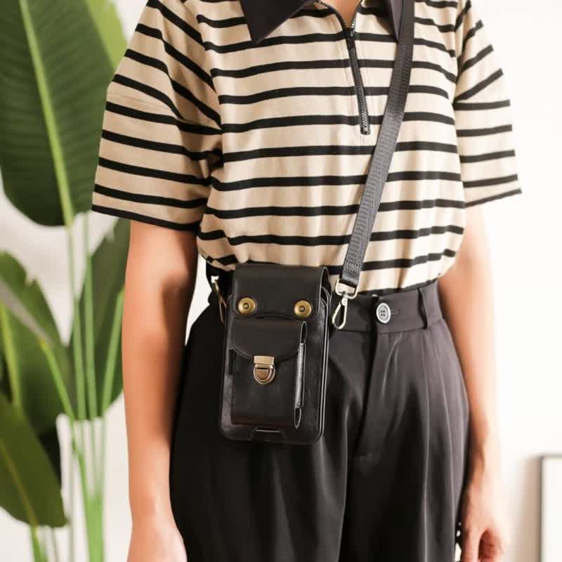 Phone Holster Crossbody Leather Belt Bag - Image 2