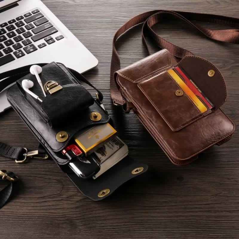 Phone Holster Crossbody Leather Belt Bag - Image 4