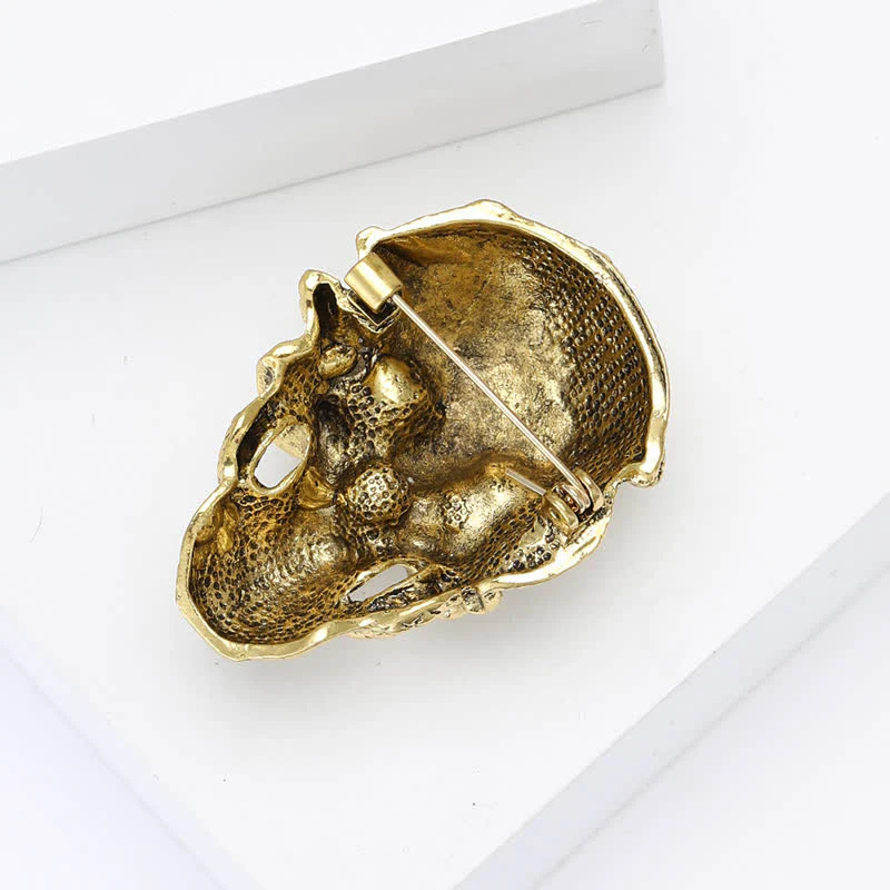 Pirate Gothic Skull Head & Surrounding Snake Brooch - Image 5