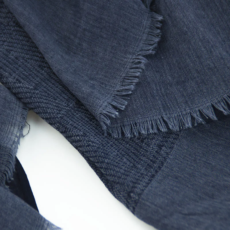 Plain Color Herringbone Pleats Light Thin Scarf - Image 5