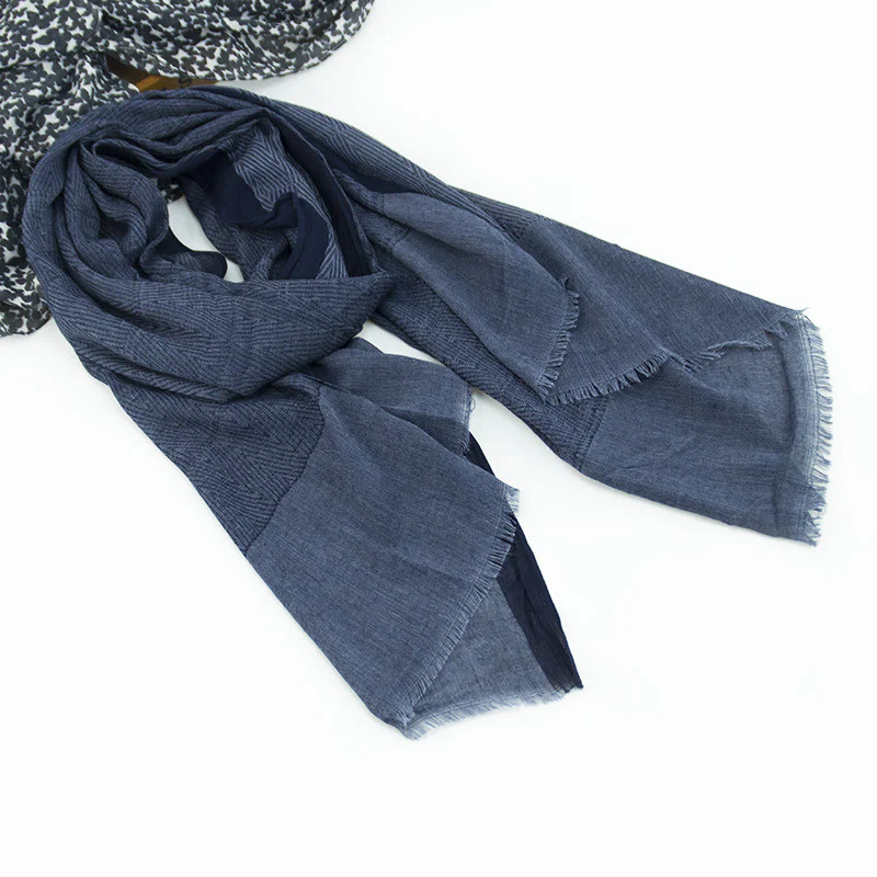 Plain Color Herringbone Pleats Light Thin Scarf - Image 6