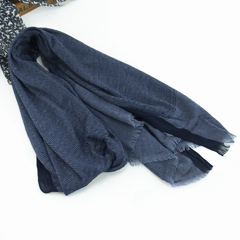 Plain Color Herringbone Pleats Light Thin Scarf - Image 7