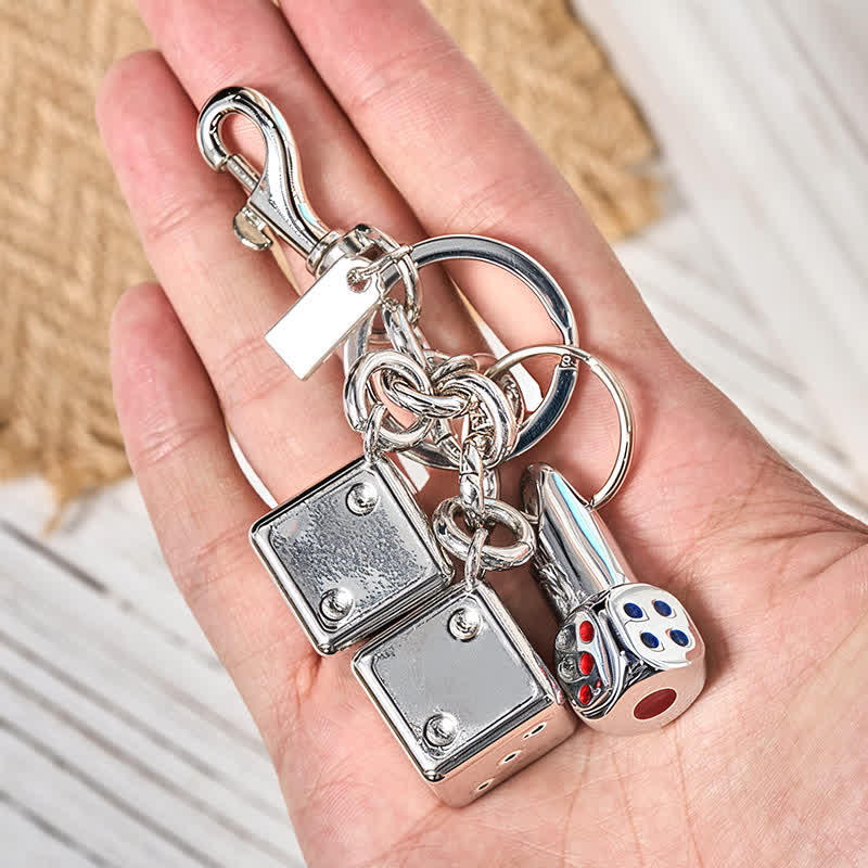 Playful Mini Dice Refillable Pocket Lighter Keychain - Image 2