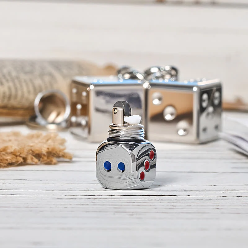 Playful Mini Dice Refillable Pocket Lighter Keychain - Image 3