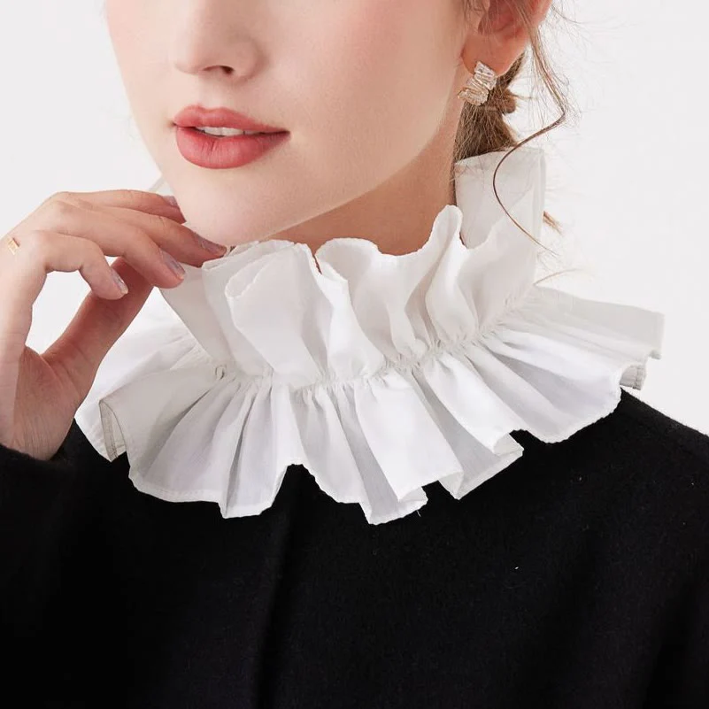 Pleated Court Ruff Collar Detachable False Collar Shirt - Image 5