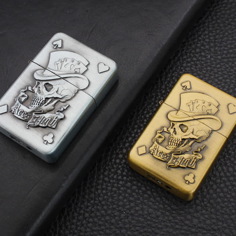 Poker Card Skull & Aces Refillable Butane Lighter - Image 4