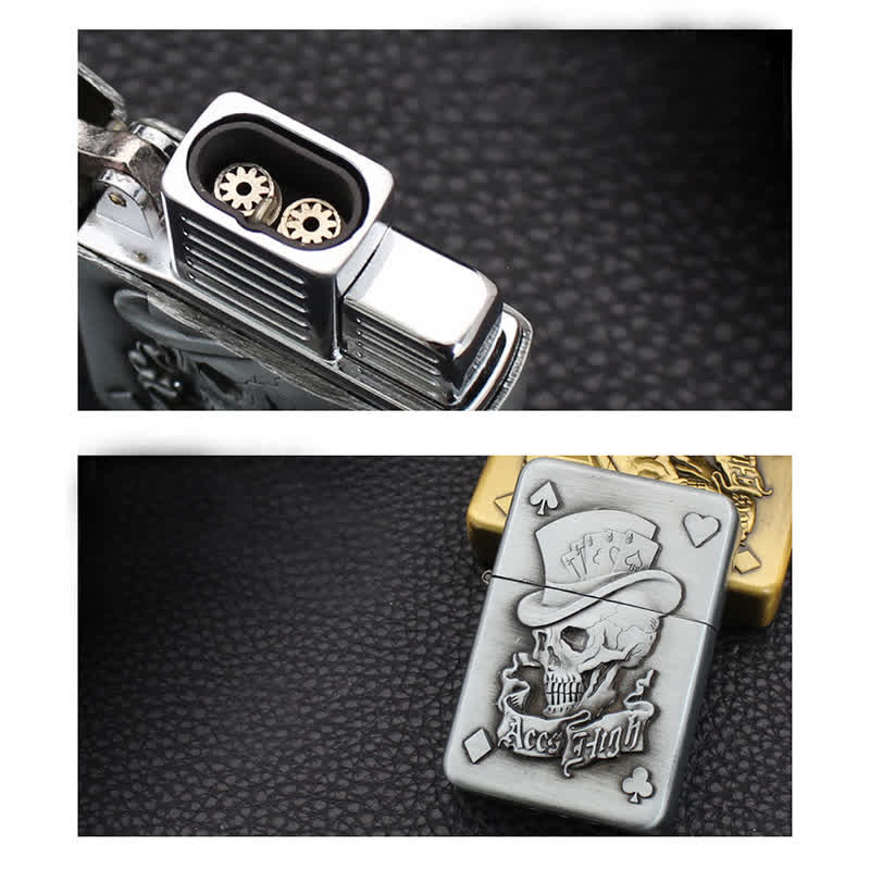 Poker Card Skull & Aces Refillable Butane Lighter - Image 6
