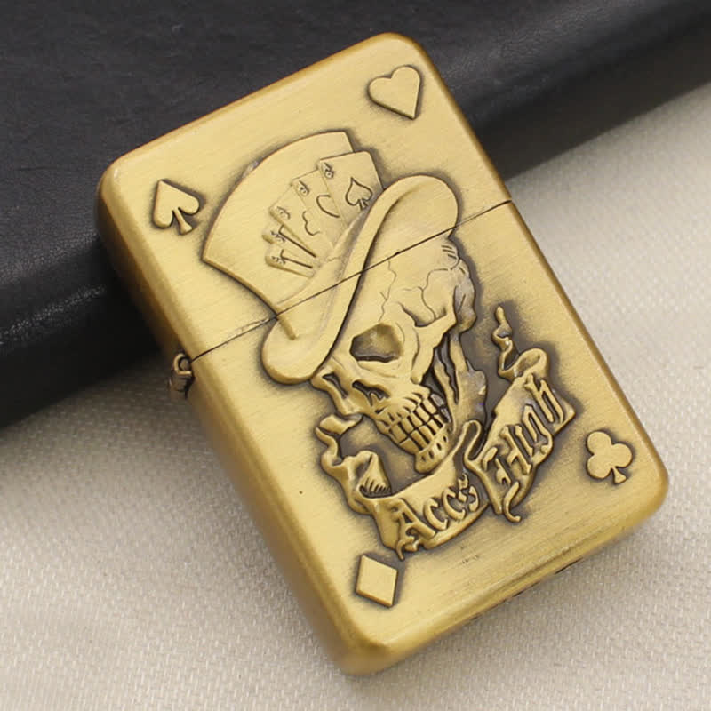 Poker Card Skull & Aces Refillable Butane Lighter - Image 7