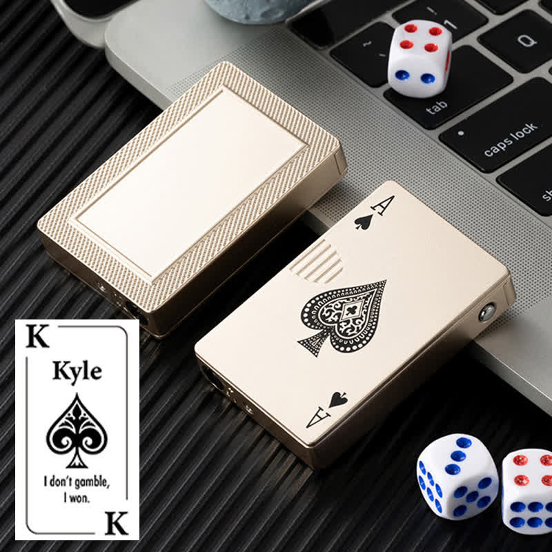Poker Cards Personalized Custom Back Refillable Butane Lighter - Image 17