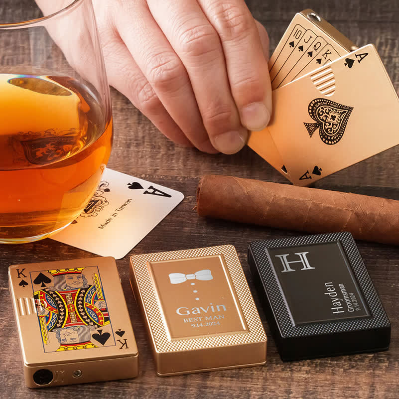 Poker Cards Personalized Custom Back Refillable Butane Lighter - Image 7