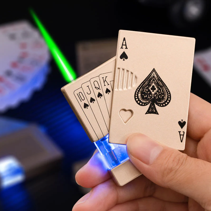 Poker Luminous Visible Air Tank Refillable Butane Lighter - Image 6