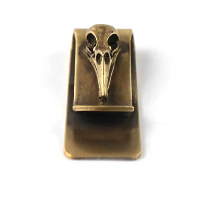 Portable Creative Brass Bird Skull Money Clip - Image 2