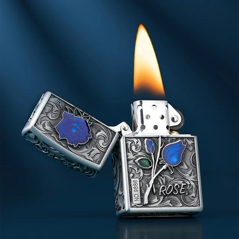 Portable Rose Flowers Refillable Kerosene Lighter - Image 10