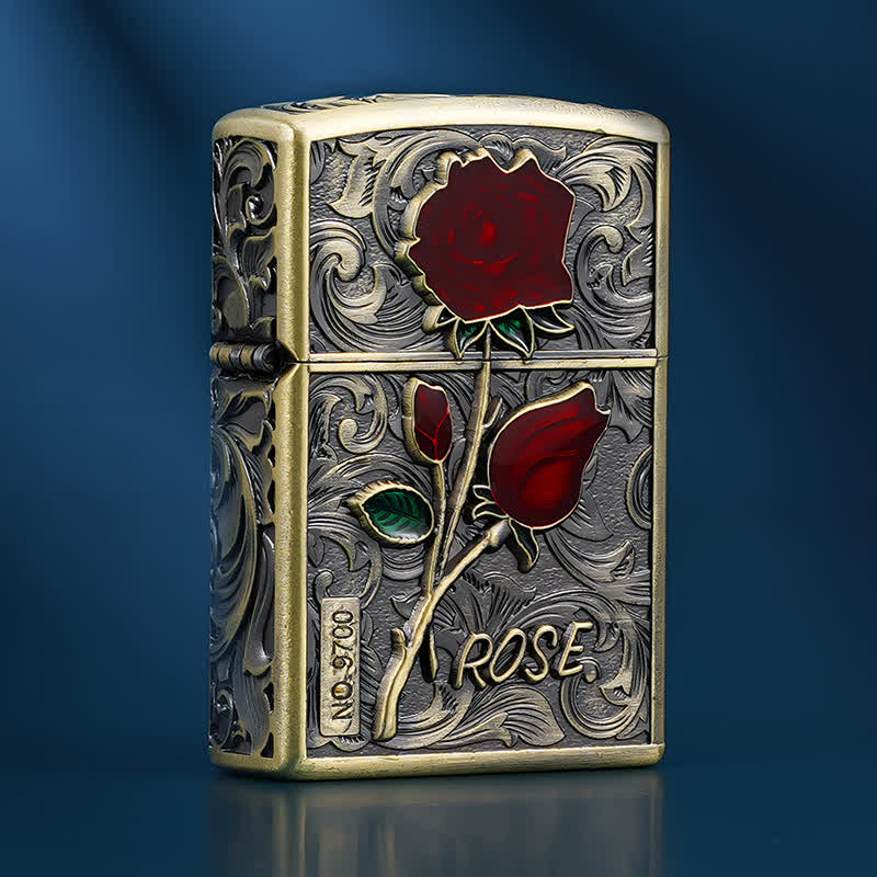 Portable Rose Flowers Refillable Kerosene Lighter - Image 3