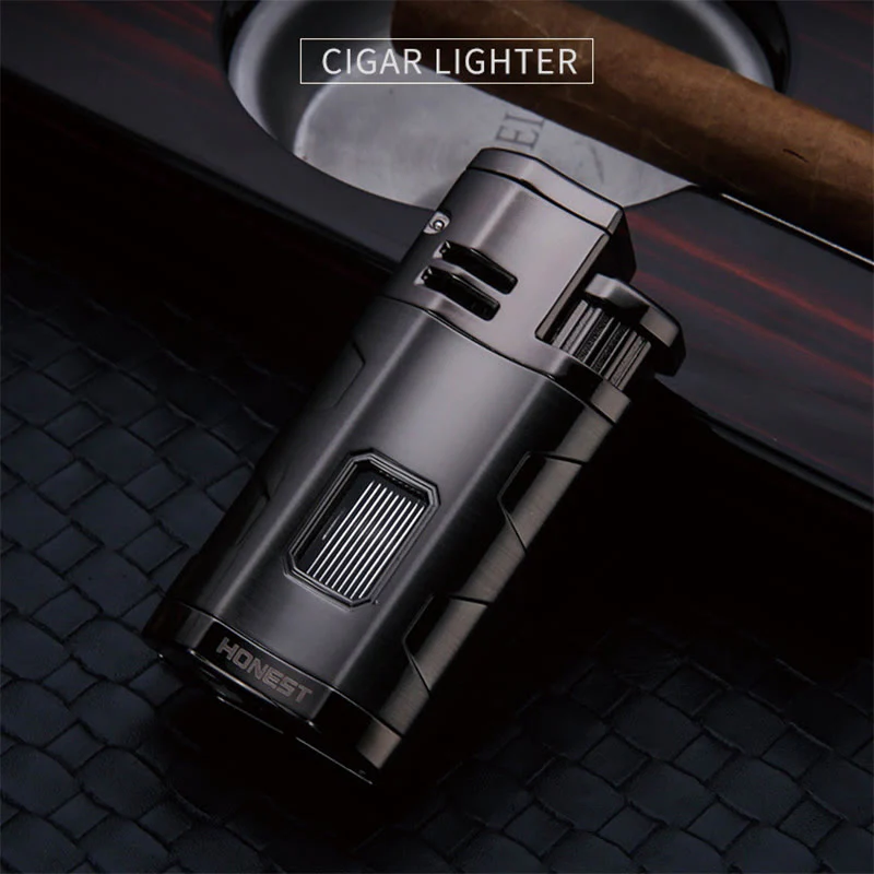 Portable Triple Burner Lighter With Cigar Cutter - Image 5