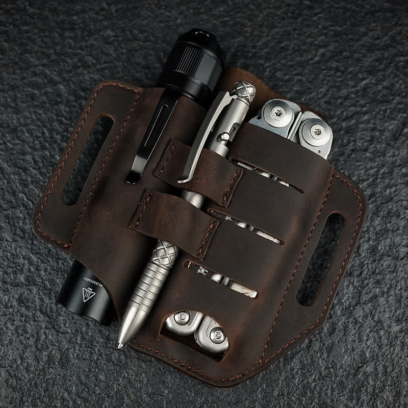 Practical 3 In 1 Tools Waist Holster Leather Belt Bag - Image 2