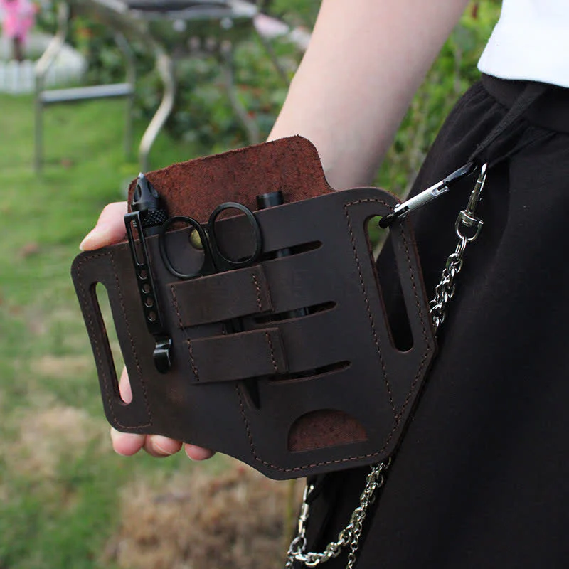Practical 3 In 1 Tools Waist Holster Leather Belt Bag - Image 6