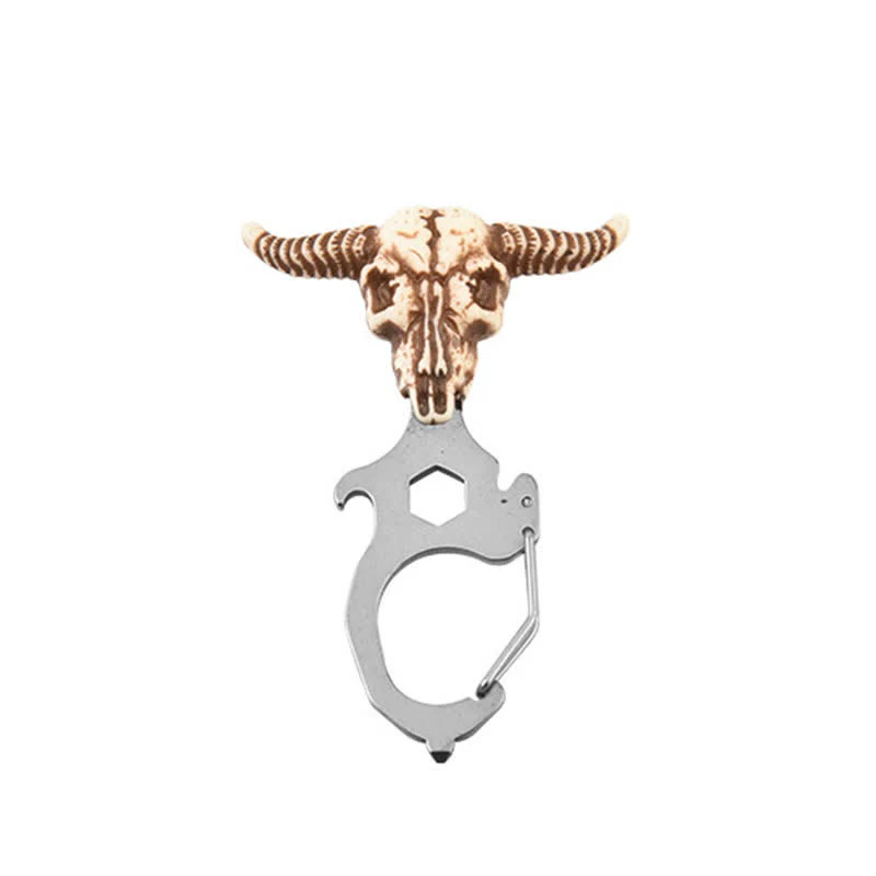 Practical Bull Indian Head Keychain With Hammer Breaker - Image 3