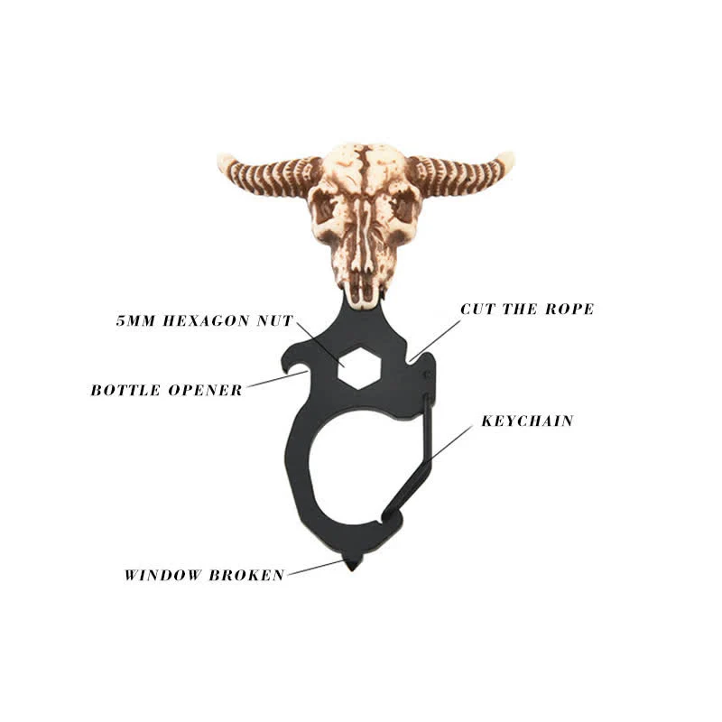 Practical Bull Indian Head Keychain With Hammer Breaker - Image 8