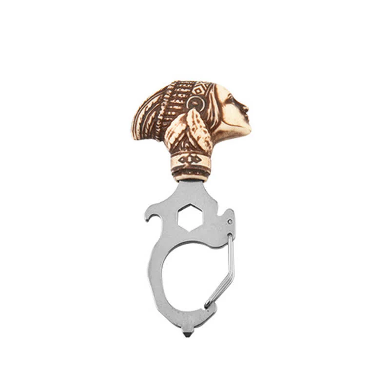 Practical Bull Indian Head Keychain With Hammer Breaker - Image 9