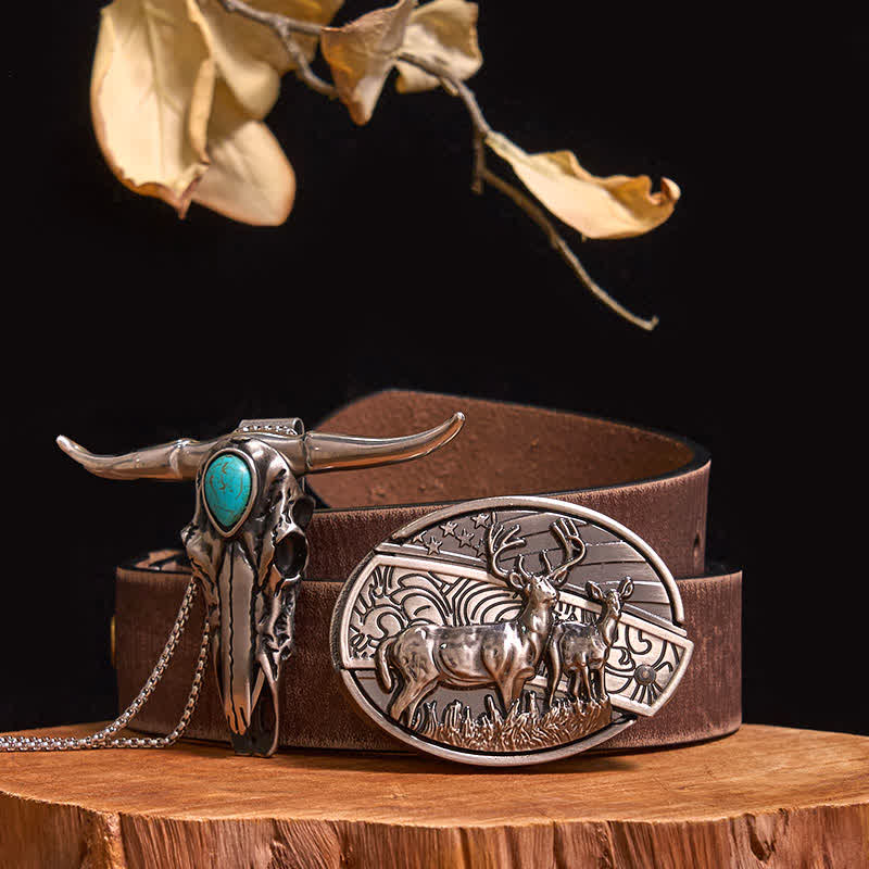 Practical DIY Hidden Knife Buckle Turquoise Longhorn Bull Pendant Bundle Set - Image 14